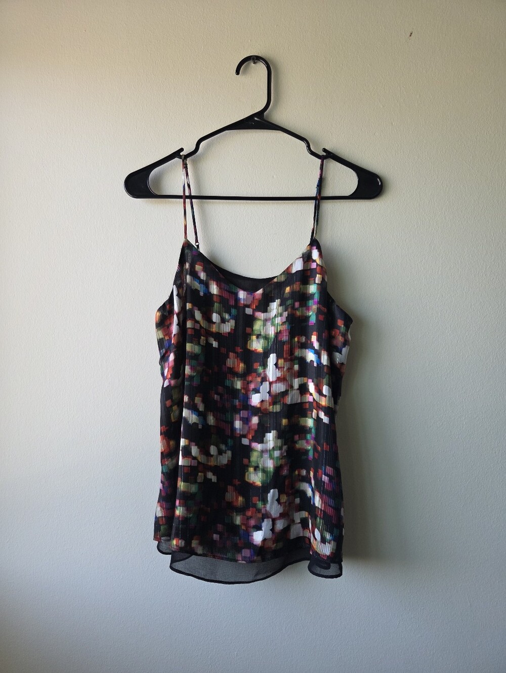 Mossimo Multicolor Pixel Print Spaghetti Strap Cami Top Size M